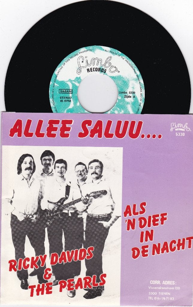 Ricky davids & the pearls - allee.... saluu...., Cd's en Dvd's, Ophalen of Verzenden, Gebruikt, 7 inch, Levenslied of Smartlap