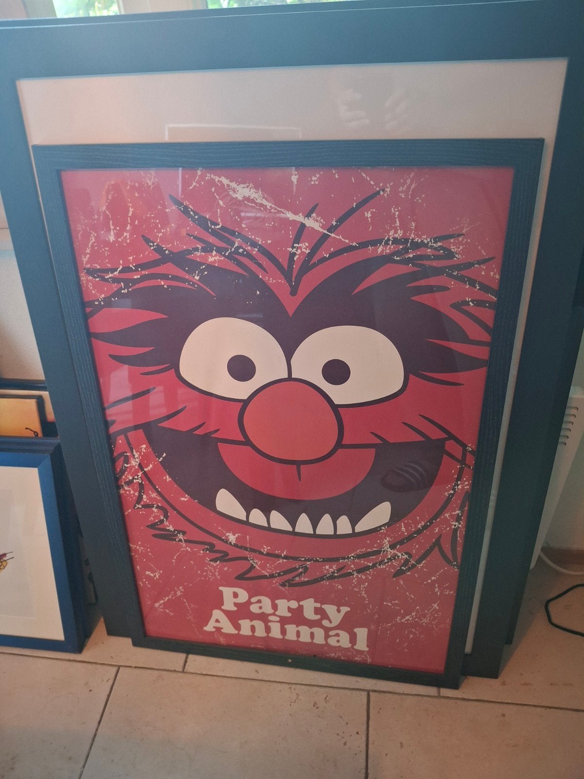 Ingelijste Party Animal poster van The Muppets, Ophalen, Gebruikt, Zwart, Hout