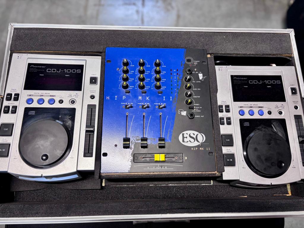 Pioneer 2x CDJ100s en ESO HIP MK2 mixer, Ophalen, Gebruikt, Draaitafel, Pioneer