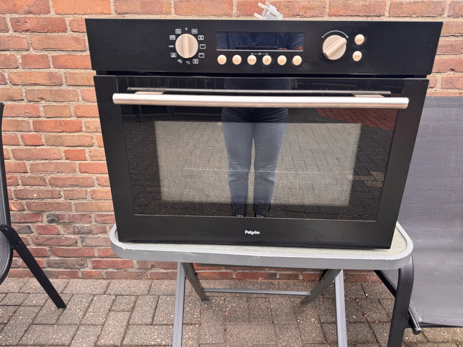 Pelgrim mac696mat inbouw oven zwart, Ophalen, 45 tot 50 cm, Gebruikt, Oven