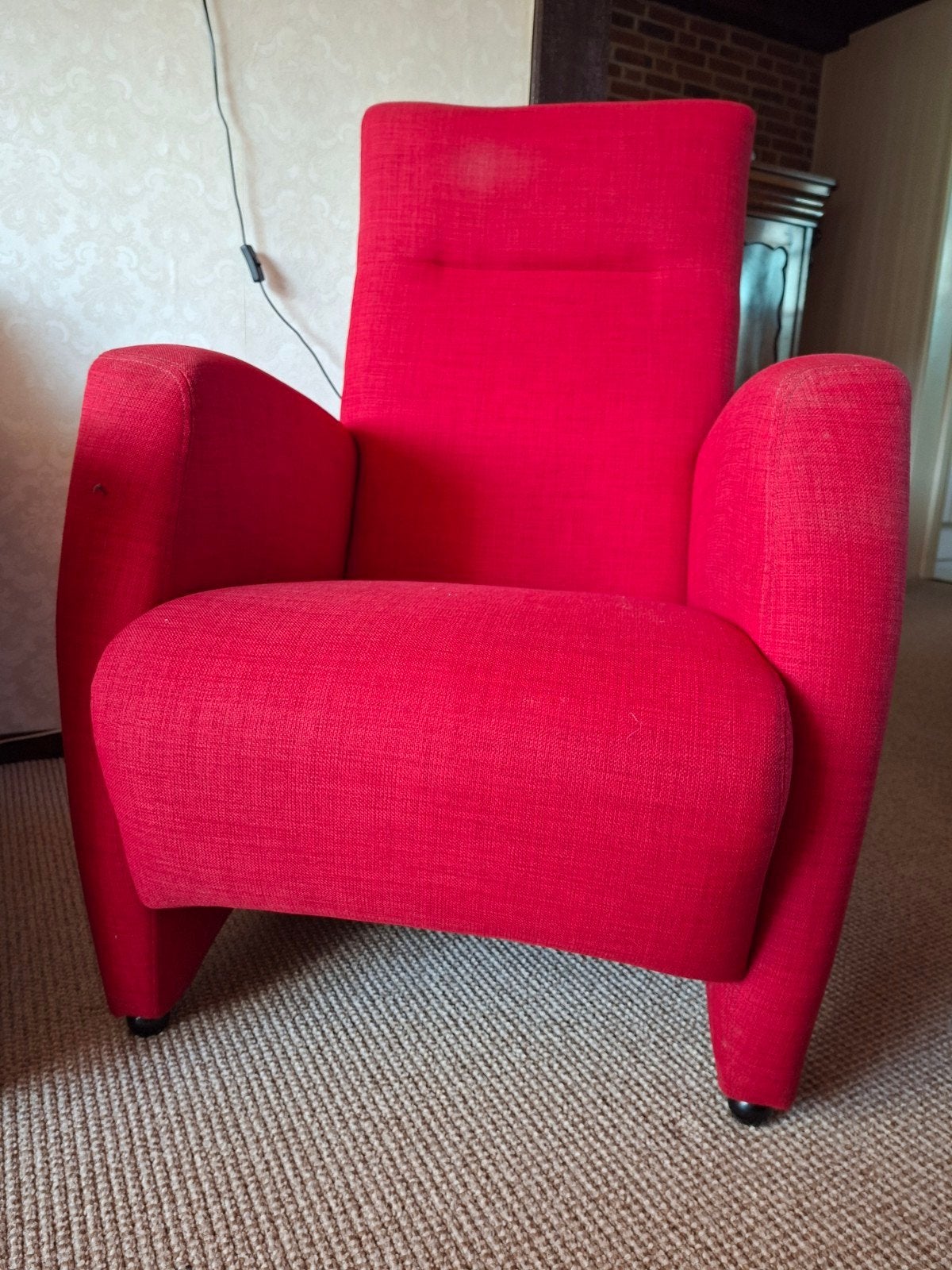 Comfortabele rode fauteuil, Ophalen, Gebruikt, Modern comfort, 75 tot 100 cm