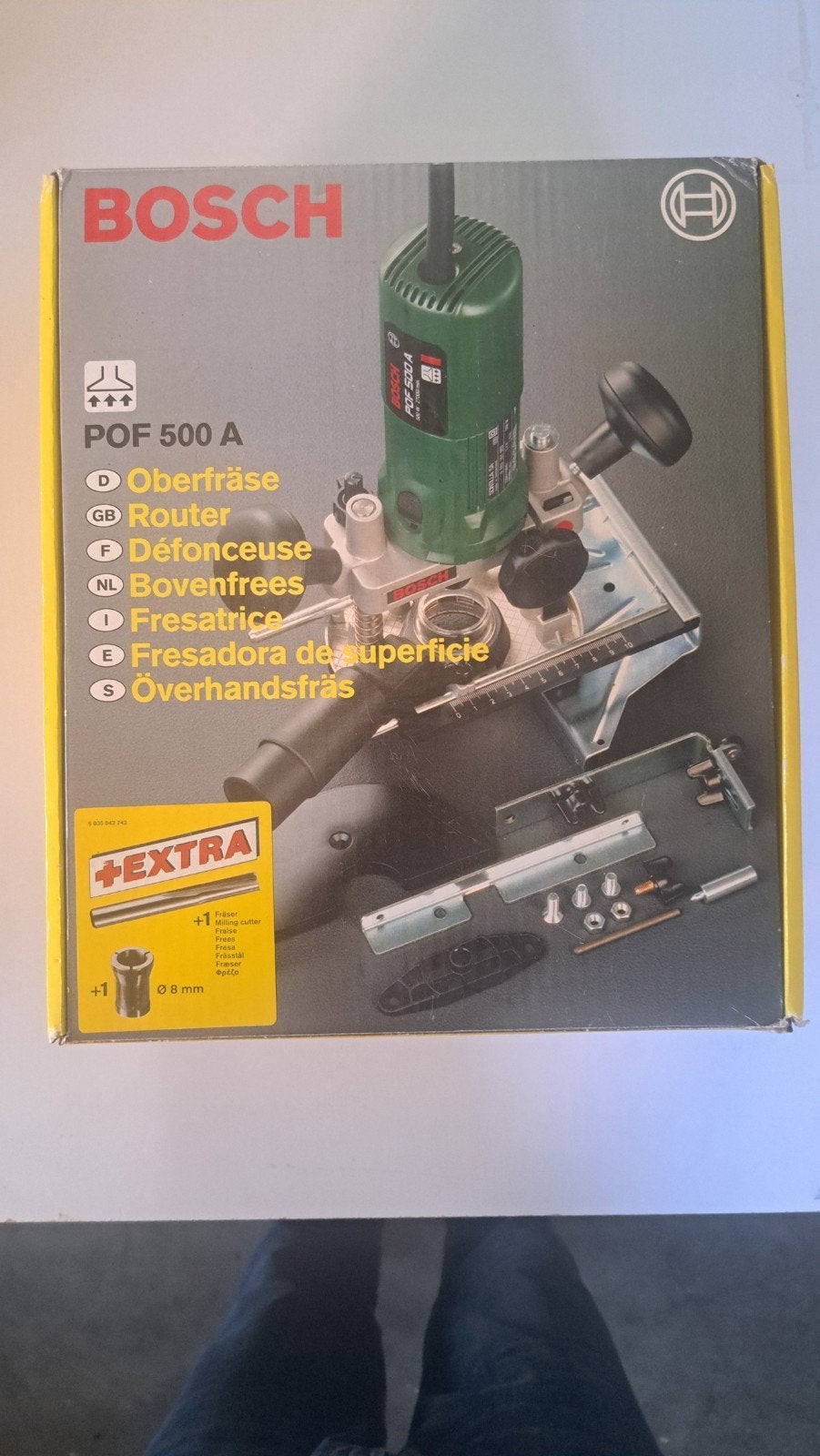 Te koop Bosch bovenfrees POF 500 Absoluut in nieuwstaat., Ophalen of Verzenden, Zo goed als nieuw, Bovenfrees, Bosch