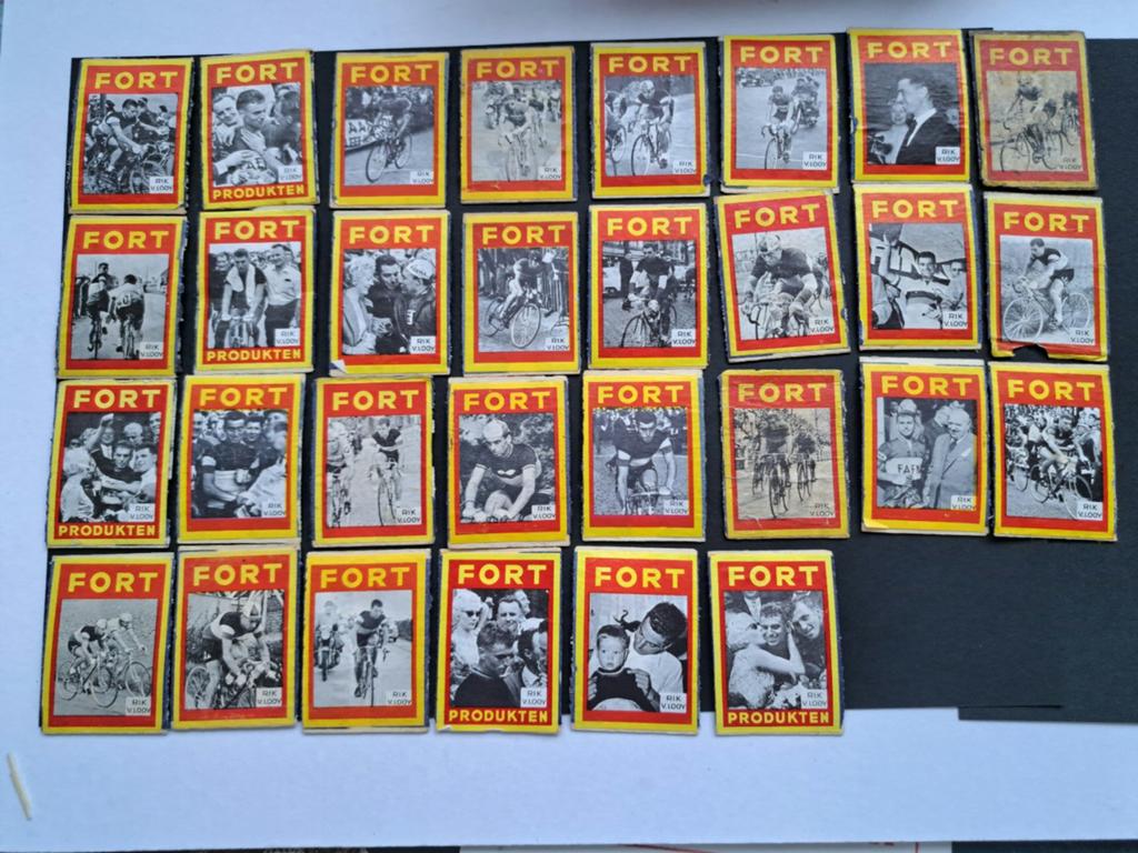 30x Fort lucifersmerken Wielrenner Rik van Looy, Ophalen of Verzenden, Gebruikt, Luciferdoosjes of -merken