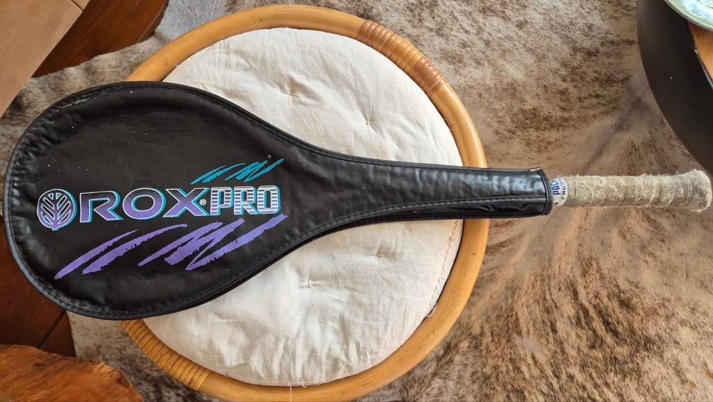 Vintage Roxy Pro badminton racket + originele hoes, Sport en Fitness, Badminton, Ophalen of Verzenden, Gebruikt, Racket(s)