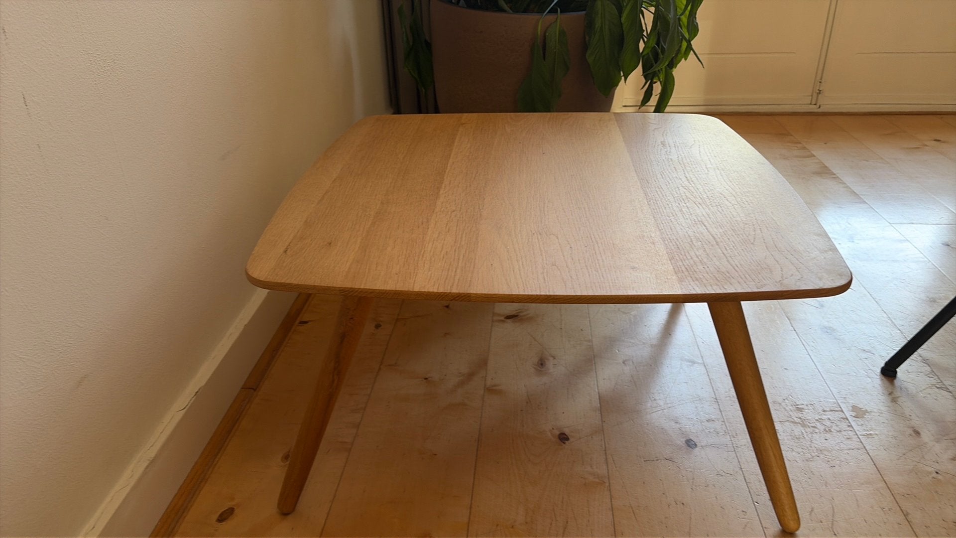 Houten salontafel, Huis en Inrichting, Ophalen, 50 tot 100 cm, Modern retro, Vierkant