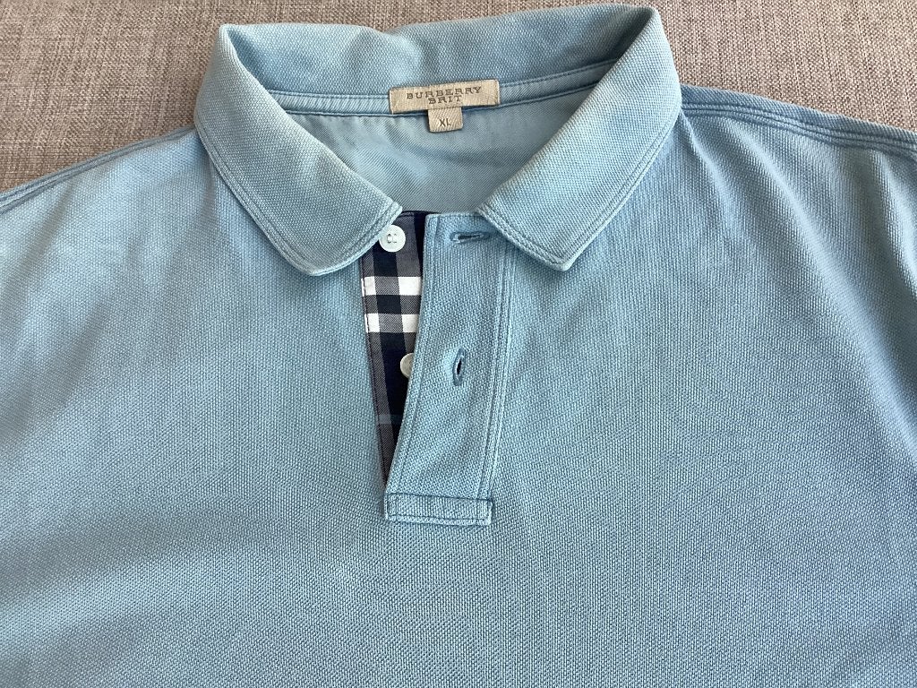 Originele Burberry Polo XL – Hemelsblauw, Blauw, Maat 56/58 (XL), Ophalen of Verzenden, Zo goed als nieuw
