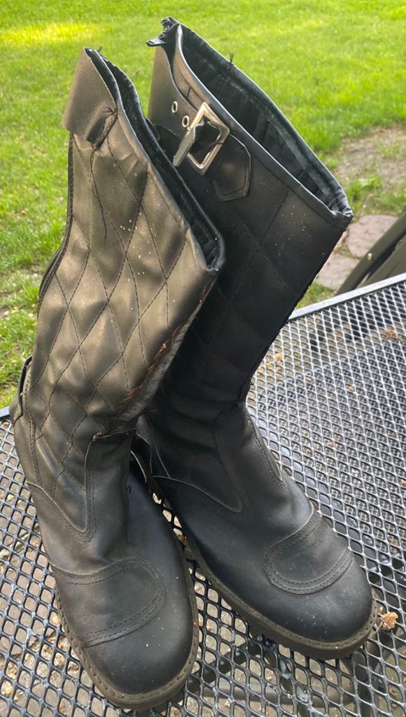Vintage Zwarte Motorlaarzen Jaren '90 - Maat 41, Kleding | Dames, Schoenen, Ophalen of Verzenden, Zo goed als nieuw, Zwart, Lage of Enkellaarzen