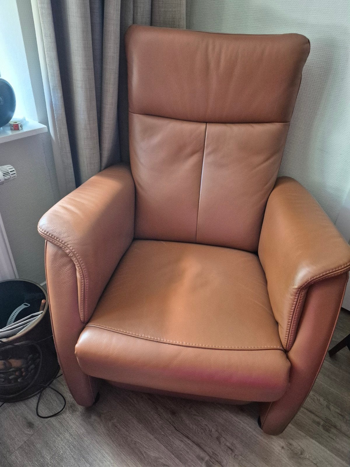 Promint leren relaxfauteuil met elektrische bediening, Ophalen, Gebruikt, Modern, Comfort, 75 tot 100 cm