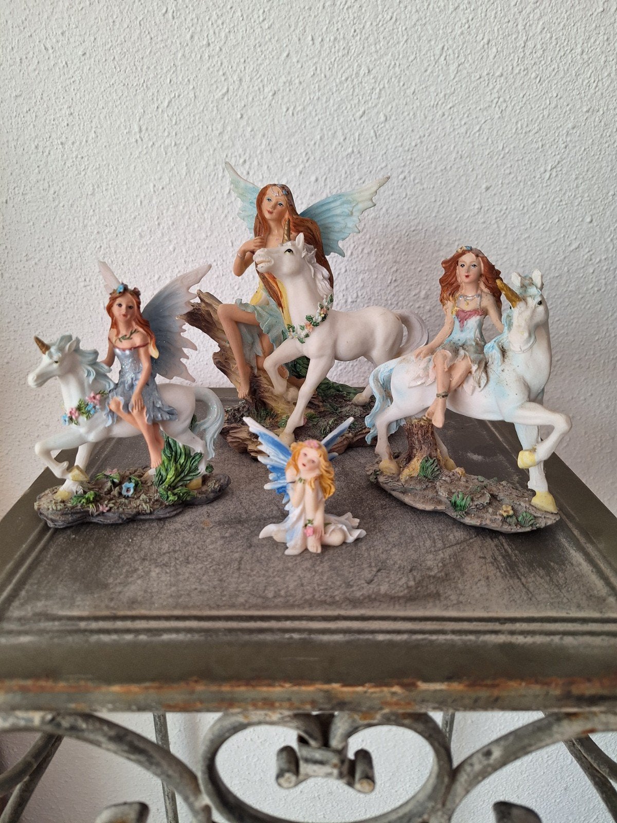 Set van 5 Fantasy Beeldjes: Feeën en Eenhoorns, Ophalen of Verzenden, Zo goed als nieuw, Fantasy