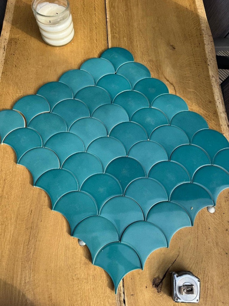Terre d’Azur Hawaiian Green visschub tegels – 7 dozen, Ophalen, Nieuw, Minder dan 20 cm, Minder dan 20 cm