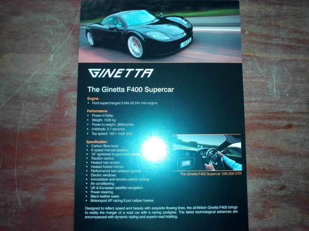 Ginetta F400, Gardner Douglas of Ascari KZ1-R brochure folde, Ophalen of Verzenden, Zo goed als nieuw, Overige merken