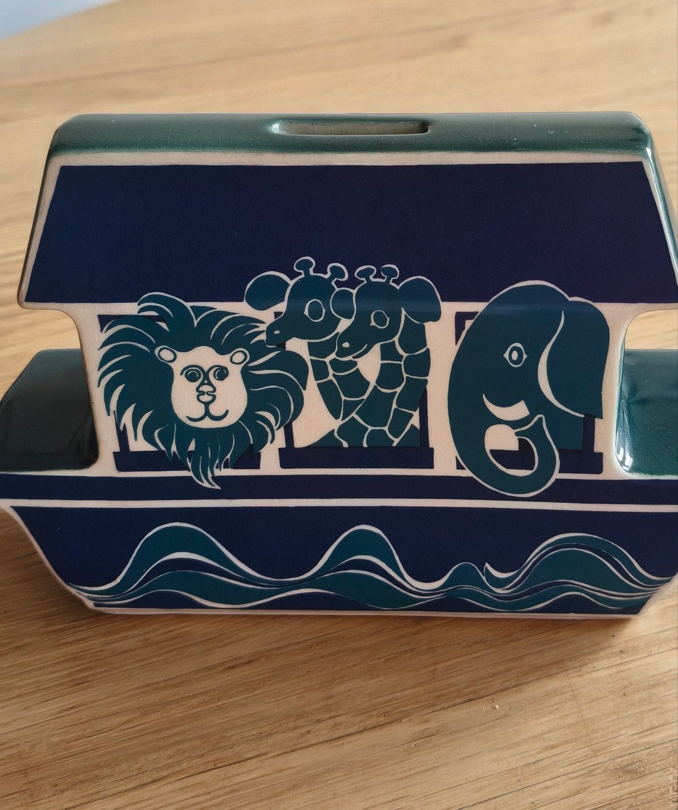 Carlton Ware Noah's Ark spaarpot, Verzamelen, Spaarpotten, Gebruikt, Dier, Steen, Aardewerk of Keramiek, Ophalen of Verzenden