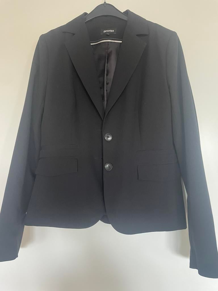 Blazer zwart Promiss maat M zgan, Maat 38/40 (M), Verzenden, Zwart, Zo goed als nieuw