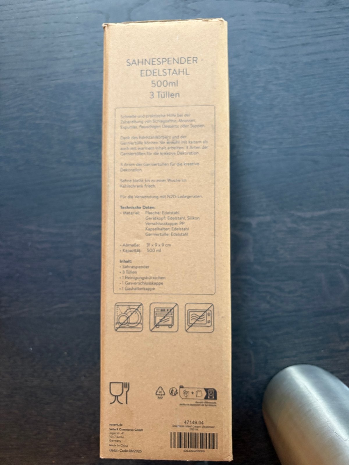 Navaris Roombereider RVS 500ml met 3 spuitmondjes, Ophalen of Verzenden, Nieuw