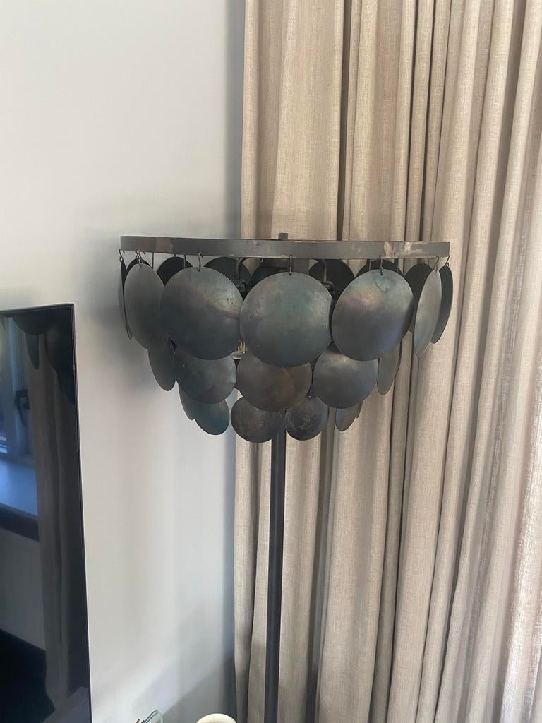 Schijfjes lamp, Ophalen, Metaal, 150 tot 200 cm, Landelijk