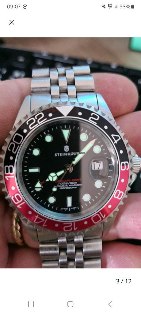 Steinhart GMT coke 2019 42 mm automaat full set, Sieraden, Tassen en Uiterlijk, Horloges | Heren, Staal, Gebruikt, Staal, Polshorloge