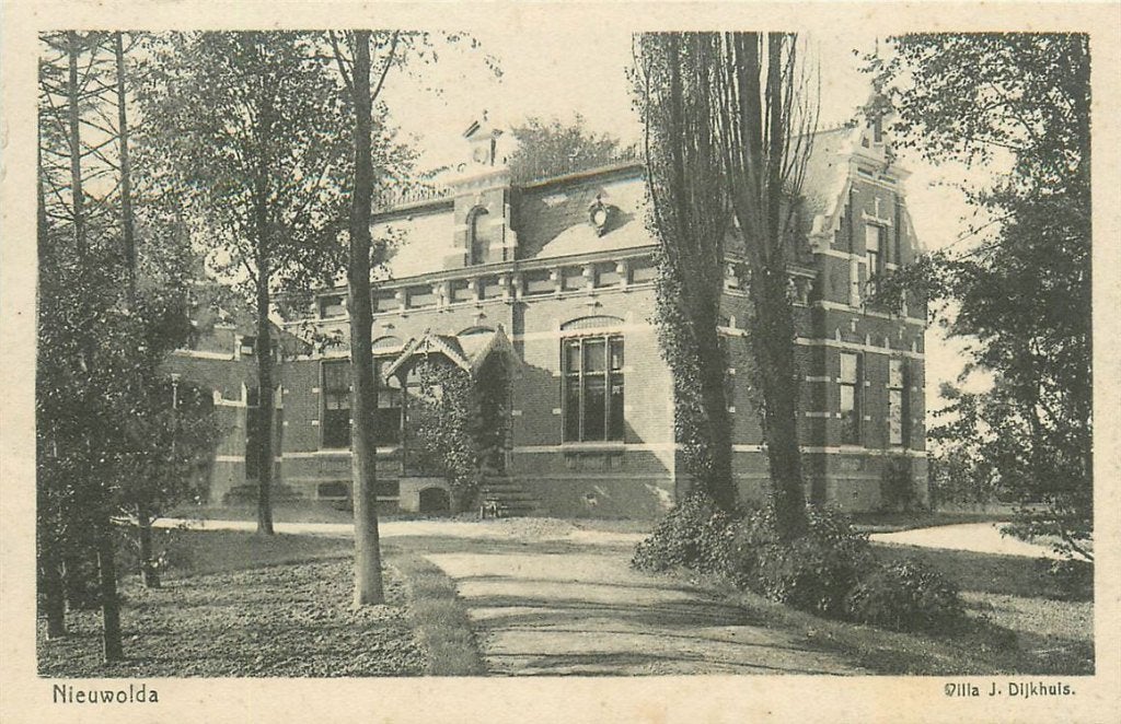 701-289-027 Nieuwolda Villa J Dijkhuis, Verzamelen, Ansichtkaarten | Nederland, Verzenden, Voor 1920, Groningen