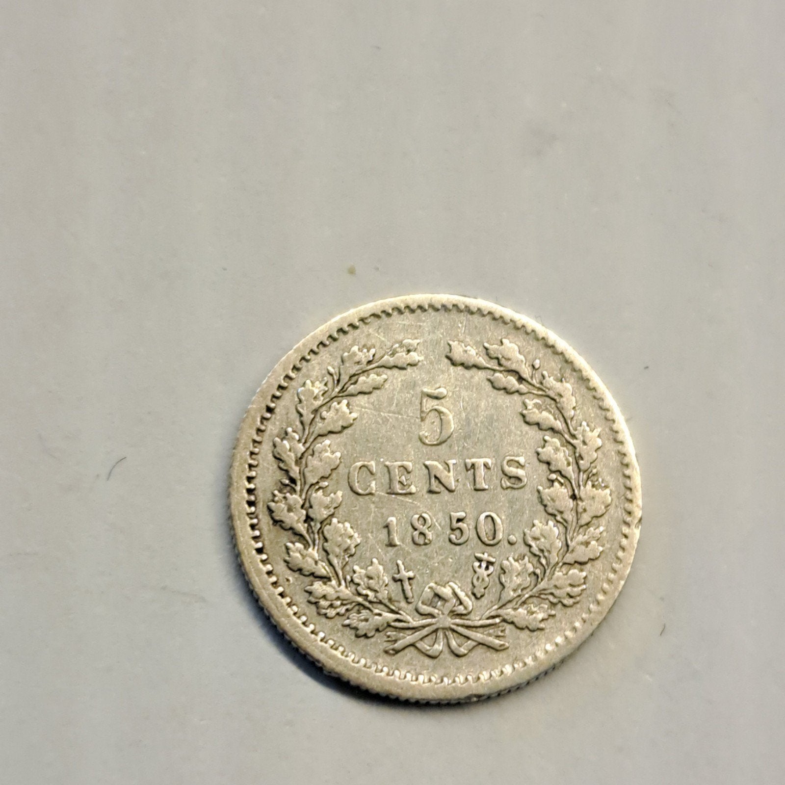 zilveren 5 cent stuiver uit 1850 koning willem III, Koning Willem III, Zilver, Ophalen of Verzenden, Losse munt