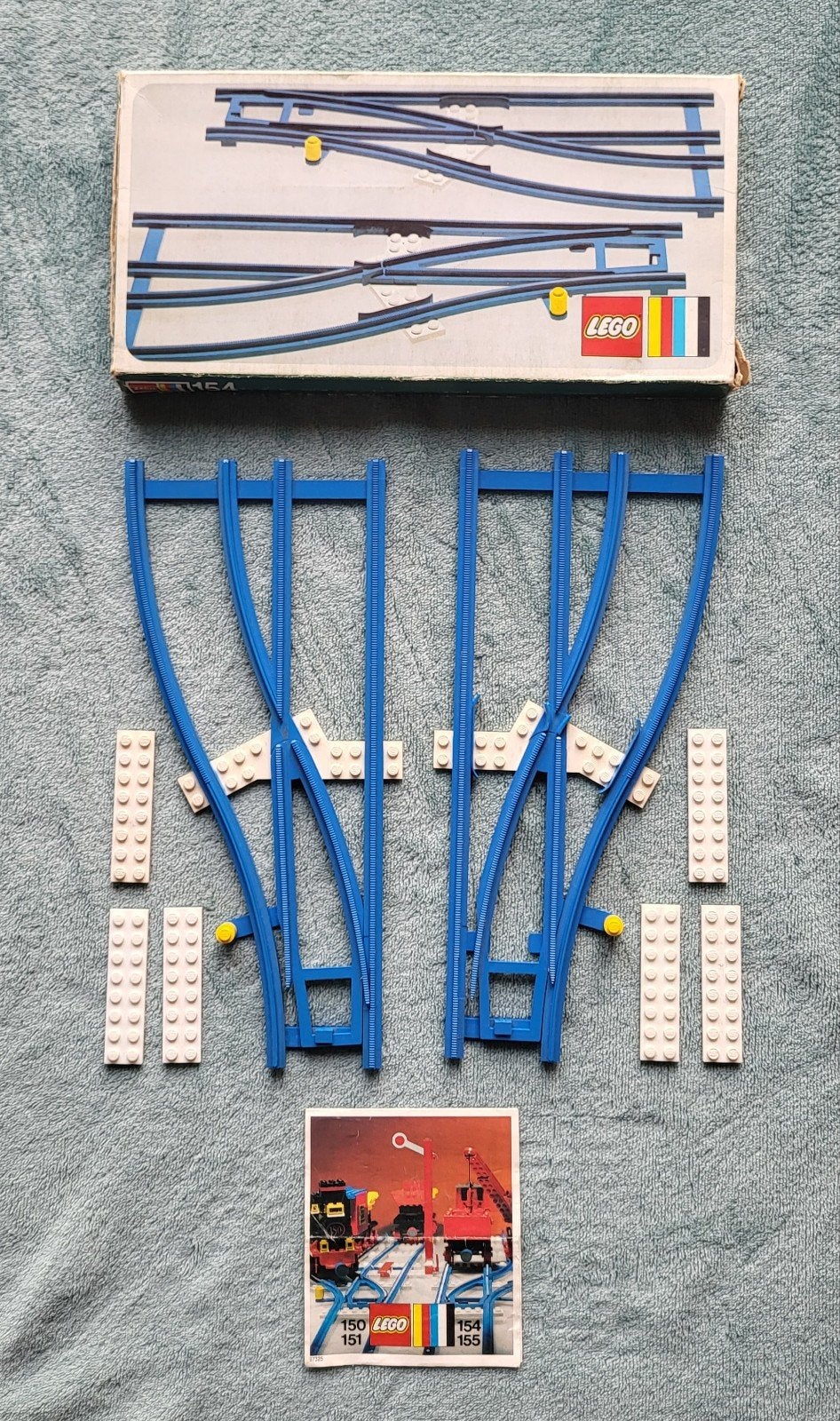Lego trein duw & 4,5 Volt blauwe rails wissels (set 154), Kinderen en Baby's, Speelgoed | Duplo en Lego, Gebruikt, Compleet, Lego