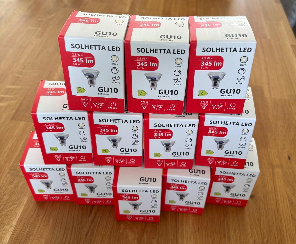 Solhetta led lampjes 12 stuks. GU10, Led-lamp, Minder dan 30 watt, Nieuw, Overige fittingen