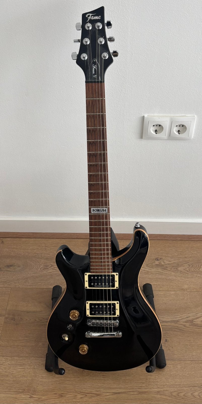 Linkshandige Fame Forum Custom + Seymour Duncan Pickups, Ophalen, Gebruikt, Solid body, Overige merken
