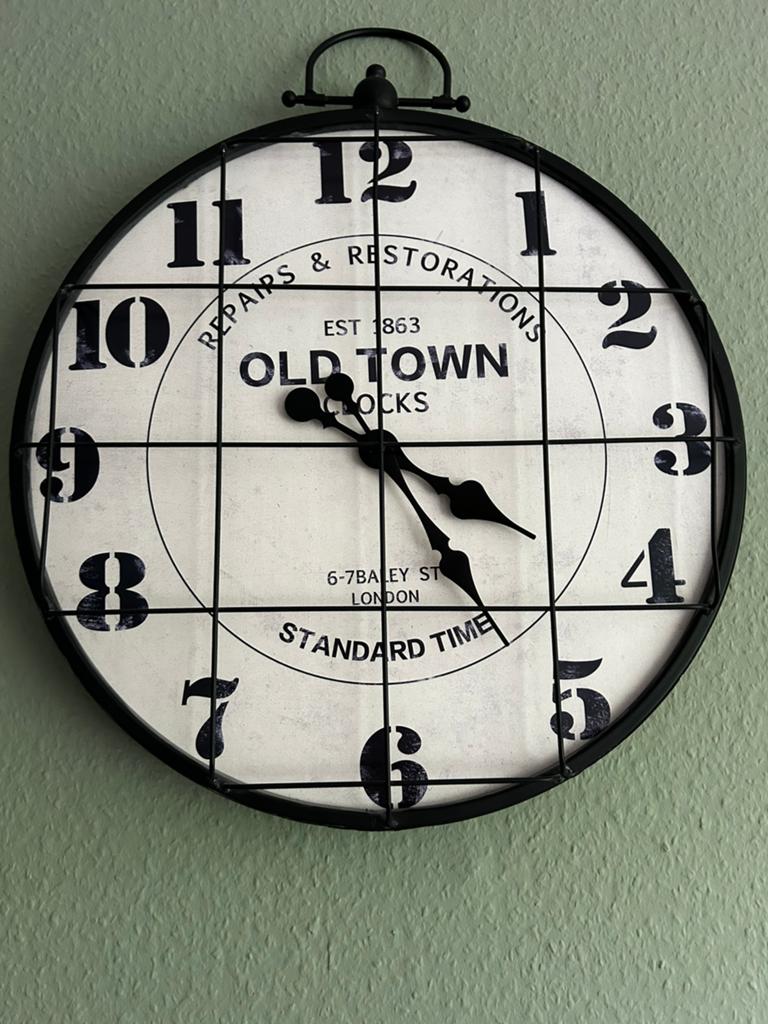 Grote Vintage klok ø 50 cm, Ophalen of Verzenden, Zo goed als nieuw, Wandklok