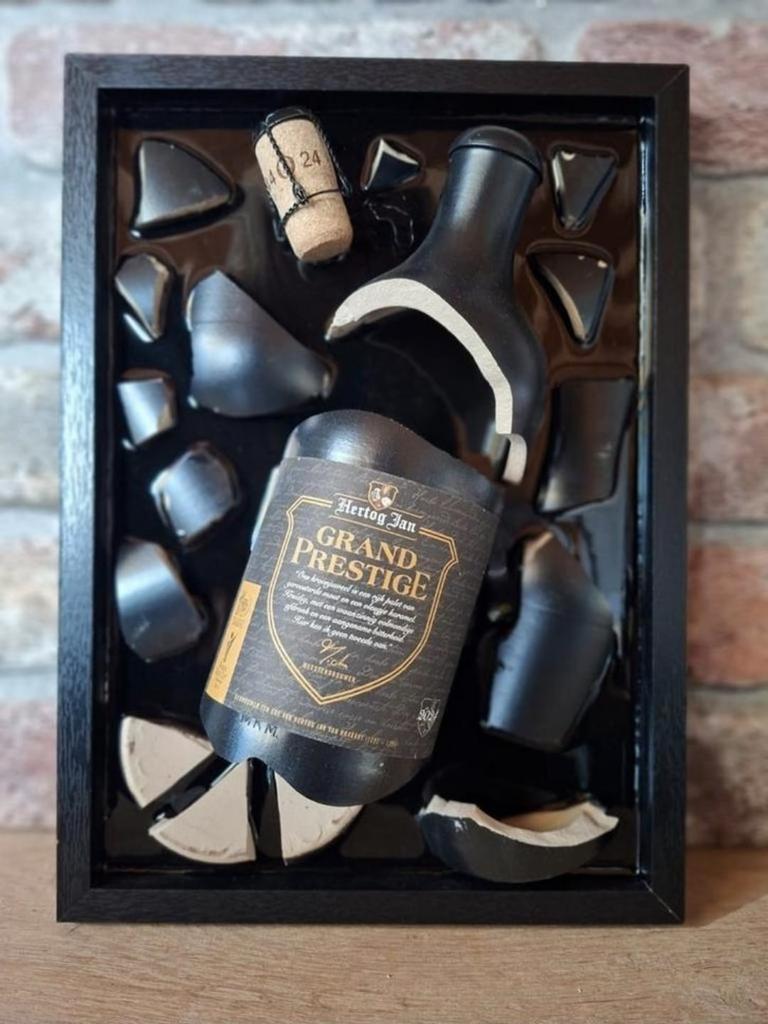Hertog Jan Grand prestige flesje verwerkt in een lijst met E, Ophalen of Verzenden, Nieuw