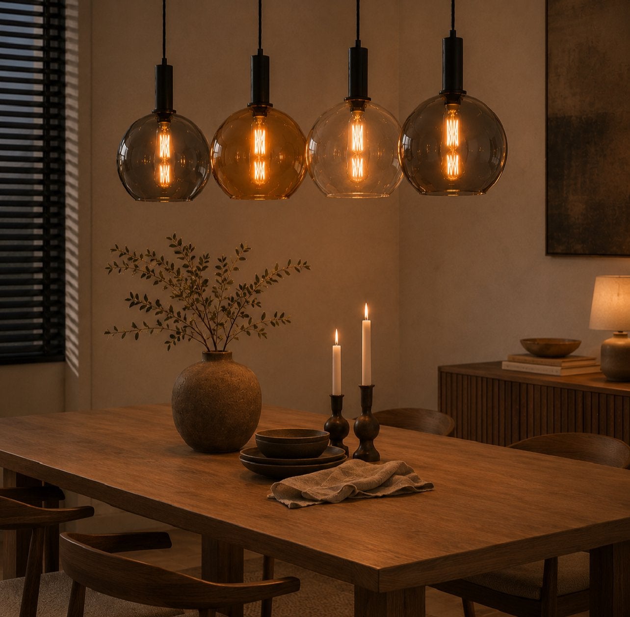 Hanglamp met 4 Gekleurde Glasbollen - Nieuw in Doos, Ophalen of Verzenden, Nieuw, Glas