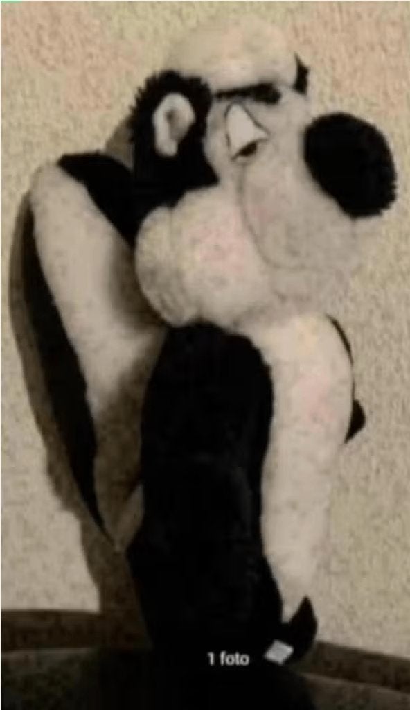Knuffel stinkdier, skunk, wasbeer; wasbeertje pluche, Ophalen of Verzenden, Zo goed als nieuw, Overige typen