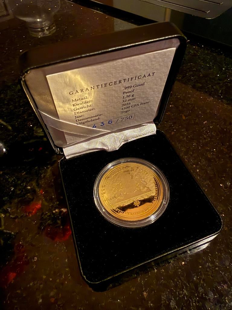 24 karaat gouden munt 750 jaar Amsterdam nr436/750, Ophalen, Koningin Beatrix, Overige waardes, Goud