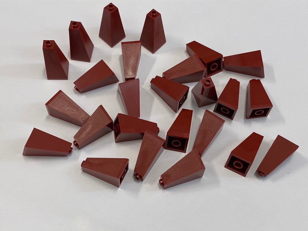 Partij 25x nieuwe 2x2x3 Lego hoek dakpannen, diverse kleuren, Overige thema's, Lego, Nieuw, Ophalen of Verzenden