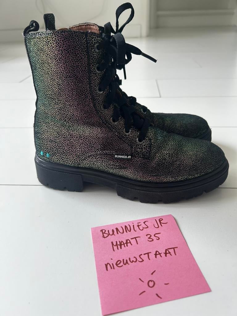 Bunnies JR boots zwart metallic maat 35 nieuwstaat, Ophalen of Verzenden, Zo goed als nieuw, Meisje, Laarzen