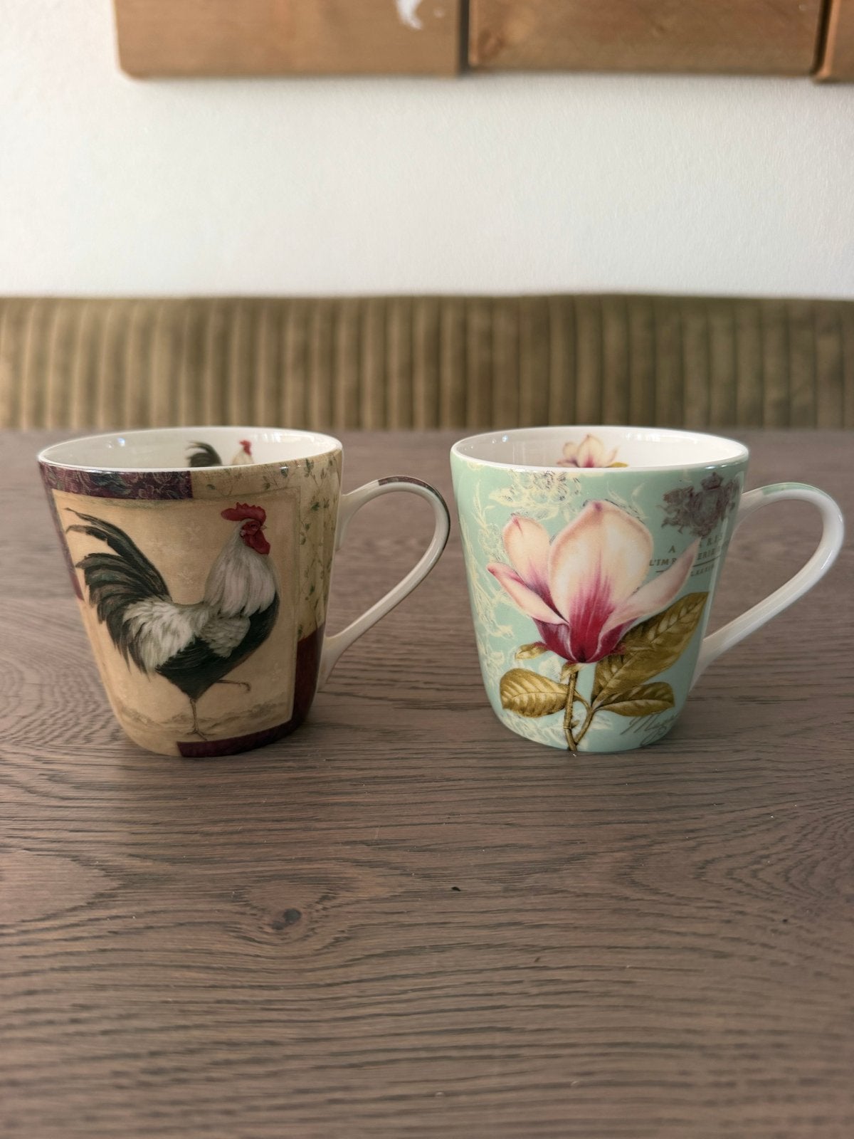 Pimpernel mokken: haan en magnolia design, Overige merken, Keramiek, Vintage, Zo goed als nieuw