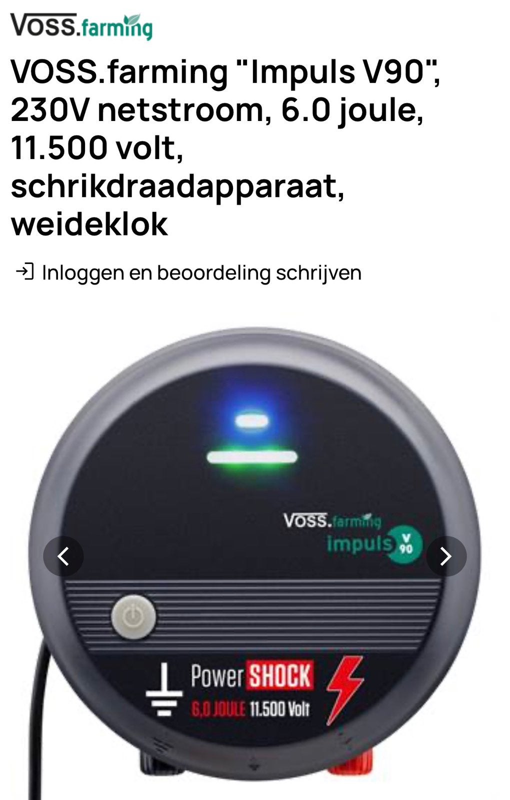 Schrikdraad apparaat VOSS.farming "Impuls V90", 230V