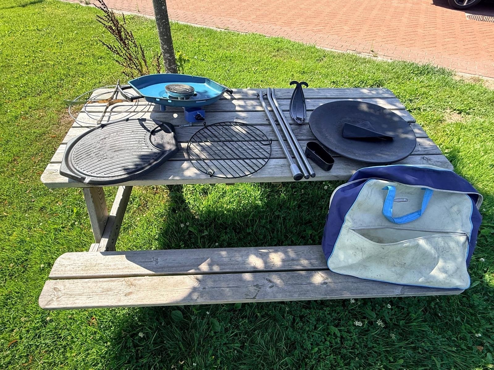 Campingaz Party Grill Skottelbraai met wokpan en grillplaat, Ophalen, Gebruikt
