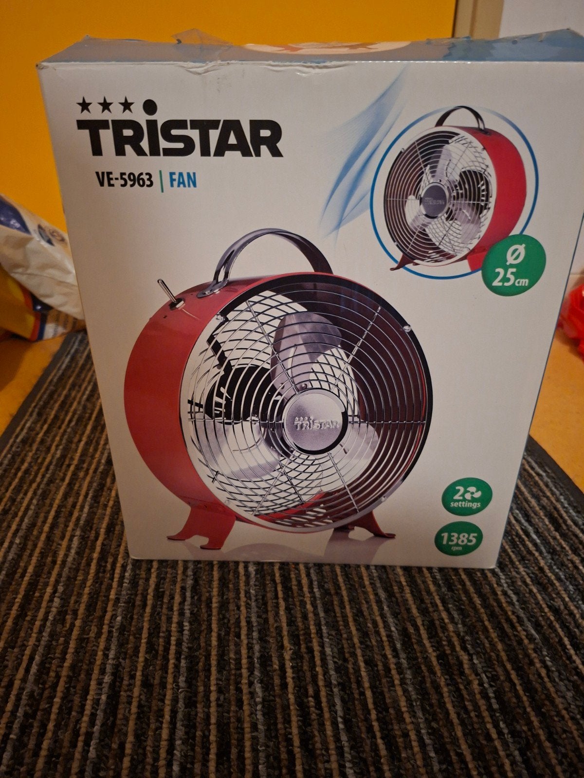 Tristar VE-5963 Vloerventilator - Rood, 25cm, 2 standen, Ophalen of Verzenden