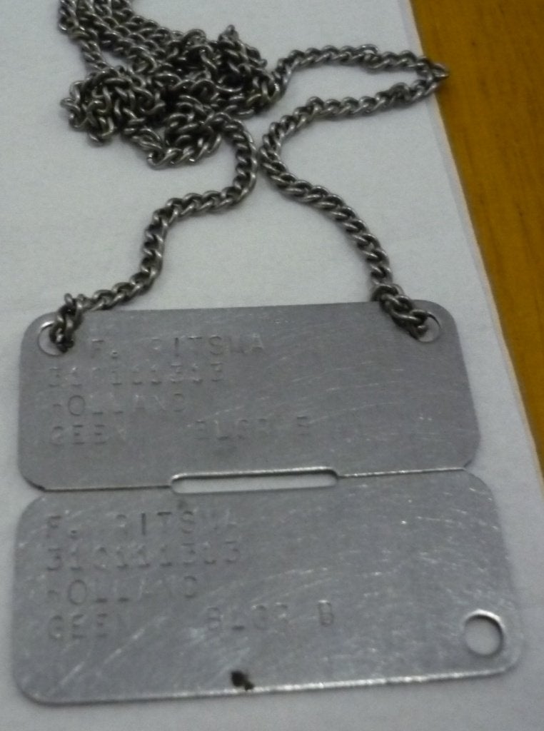 identiteitsplaatje/herkenningsplaatje uit begin '50., Verzamelen, Ophalen of Verzenden, Landmacht, Nederland, Overige typen