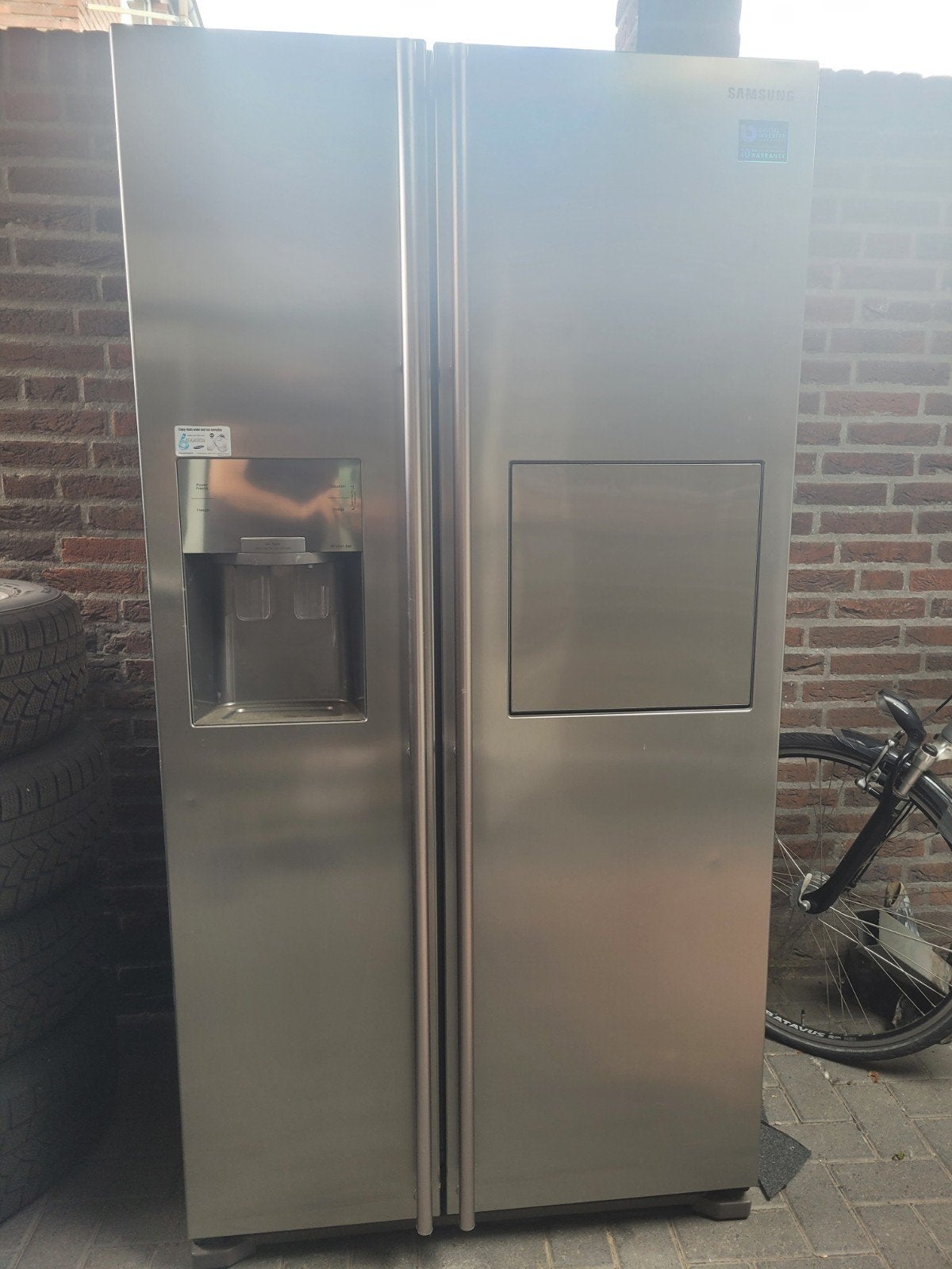 Samsung Amerikaanse Koelkast met IJsblokjesmachine, Witgoed en Apparatuur, Koelkasten en IJskasten, Gebruikt, Met aparte vriezer