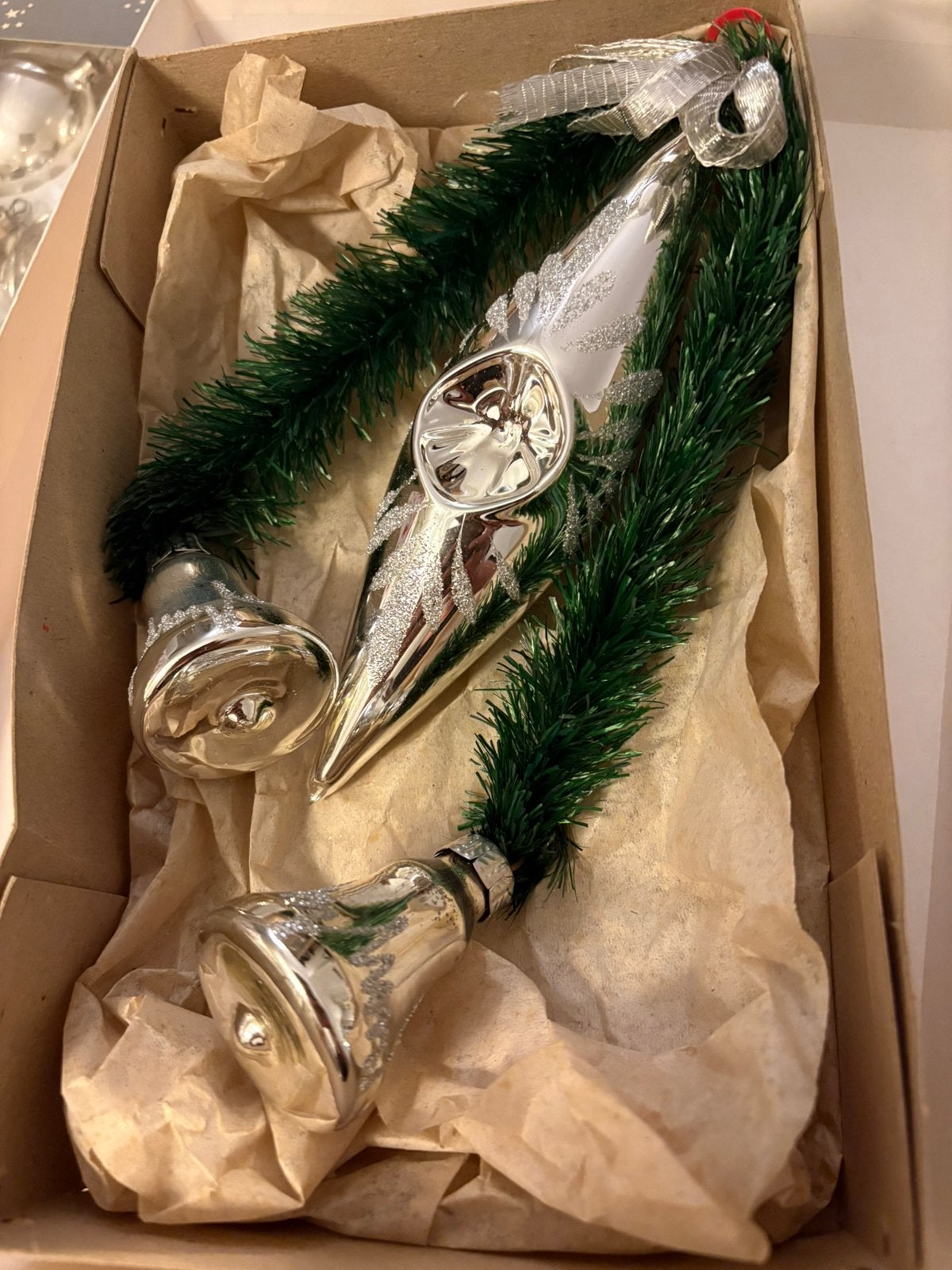 Oude grote (23 cm) kerst hangpegel met klokjes, Ophalen, Gebruikt