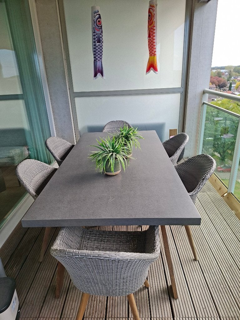 tuineettafel set met 6 stoelen, Ophalen, Overige materialen, Gebruikt, 6 zitplaatsen