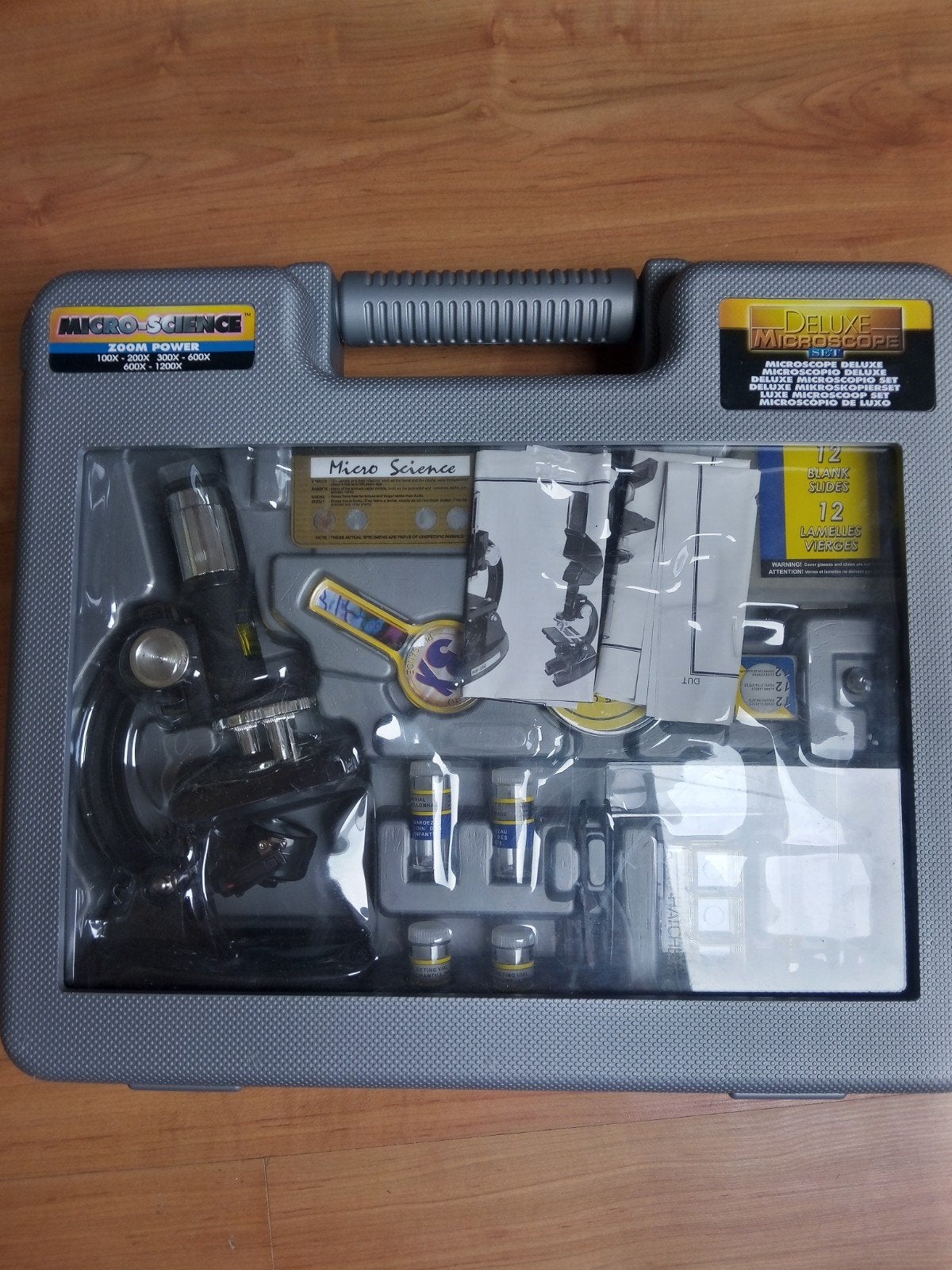 Micro Science Deluxe Microscoop Set nieuw- Zoom Power 1200x, Audio, Tv en Foto, Optische apparatuur | Microscopen, Ophalen of Verzenden