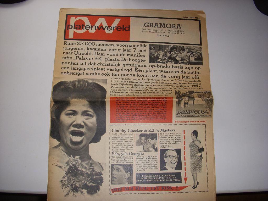 Muziekkrant PLATENWERELD maart 1965, Ophalen of Verzenden, Gelezen, Muziek, Film of Tv