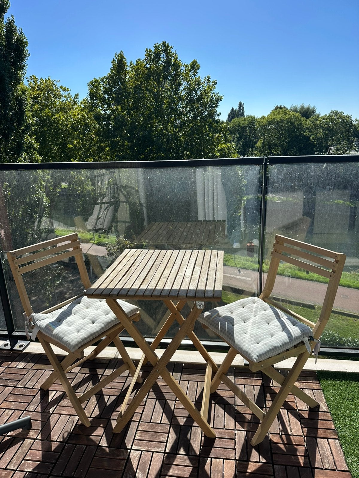 Tuinset met 2 stoelen, Tuin en Terras, Gebruikt, Tuinset, Hout, Ophalen