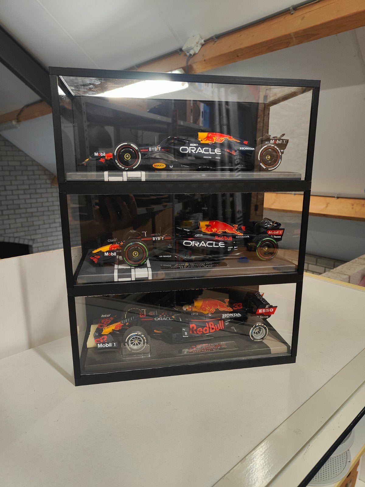 Compacte vitrine case voor 3 1:18 schaalmodel auto's, Verzenden, Nieuw, Formule 1