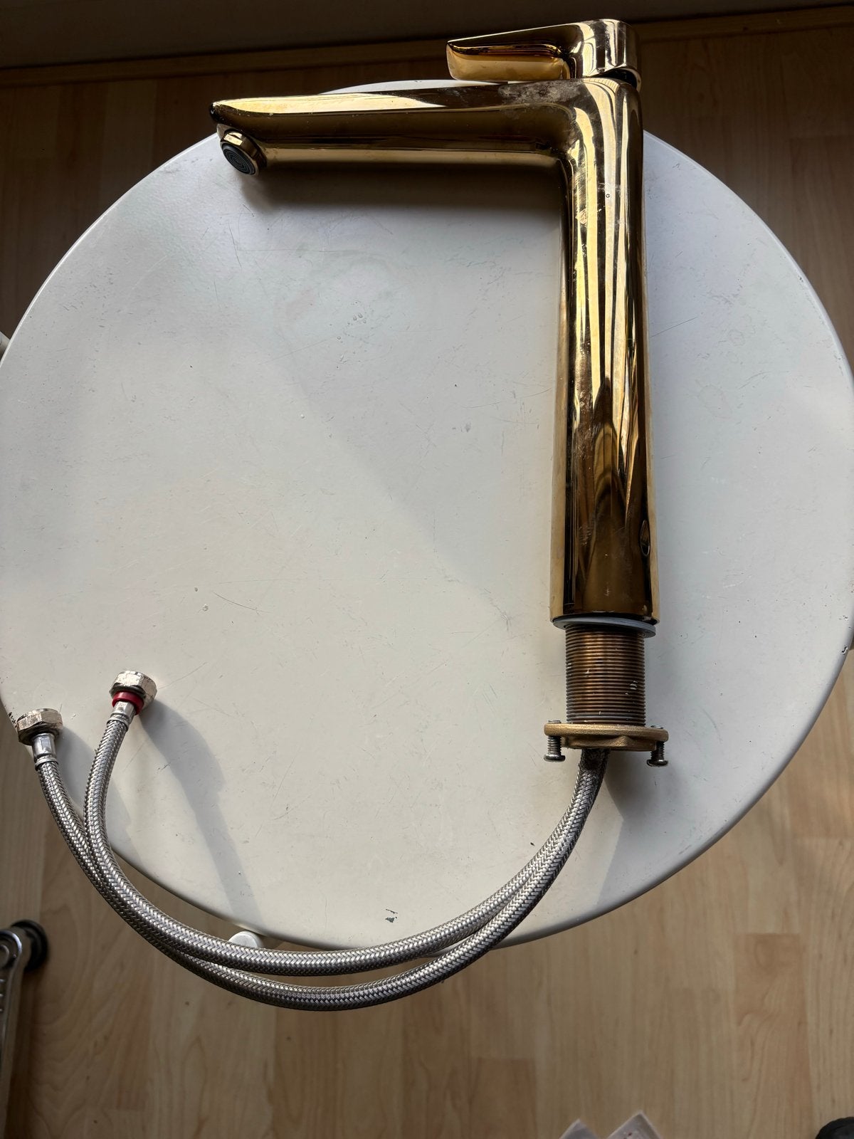 Hansgrohe gouden kraan voor badkamer in of toilet, Ophalen of Verzenden, Gebruikt, Chroom, Kraan