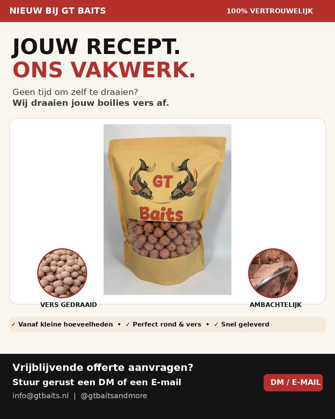 Boilies op maat: Jouw recept, ons vakwerk!, Ophalen of Verzenden, Nieuw, Overige typen