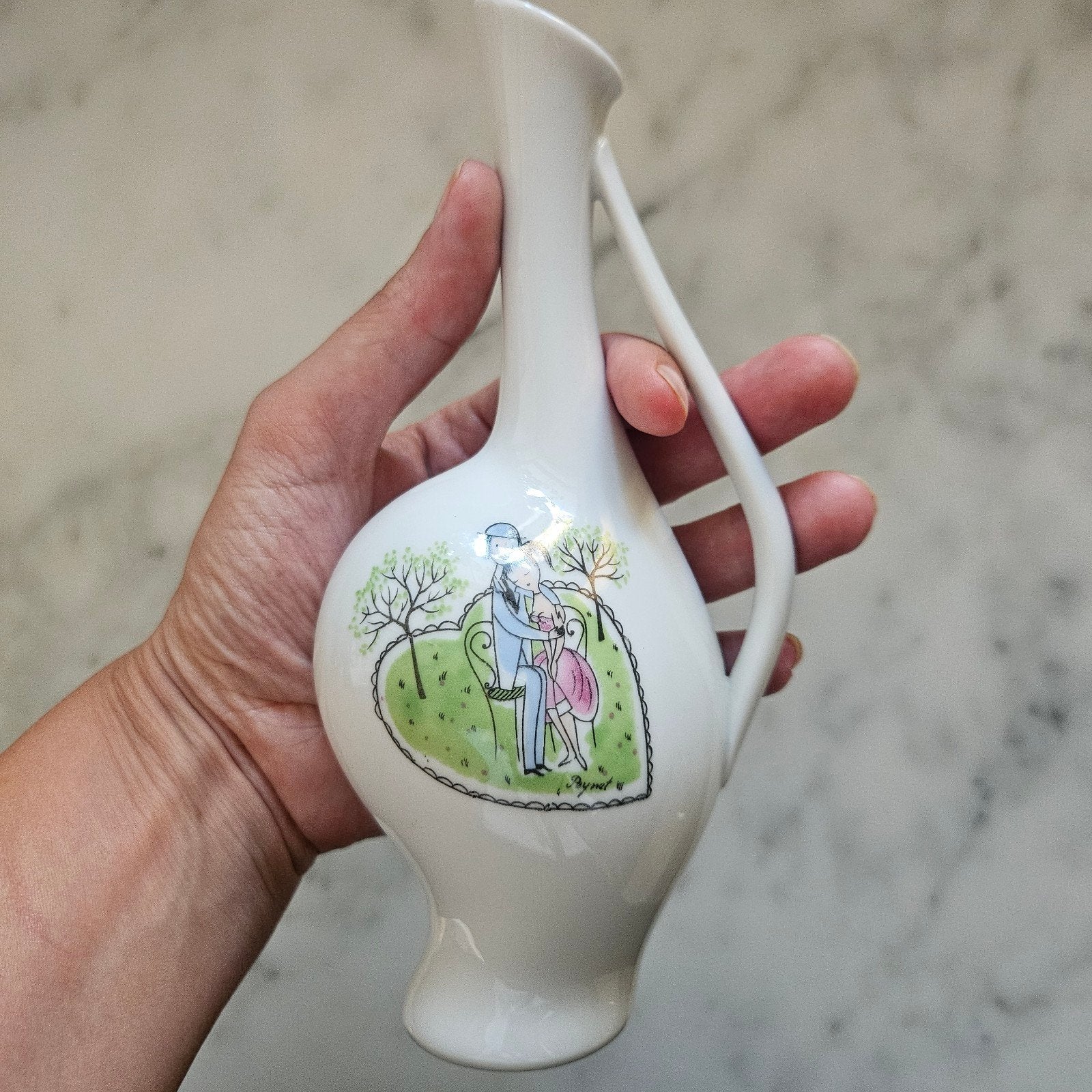 Rosenthal vaasje peynet lovers luise lovers pregnant zwanger, Ophalen of Verzenden