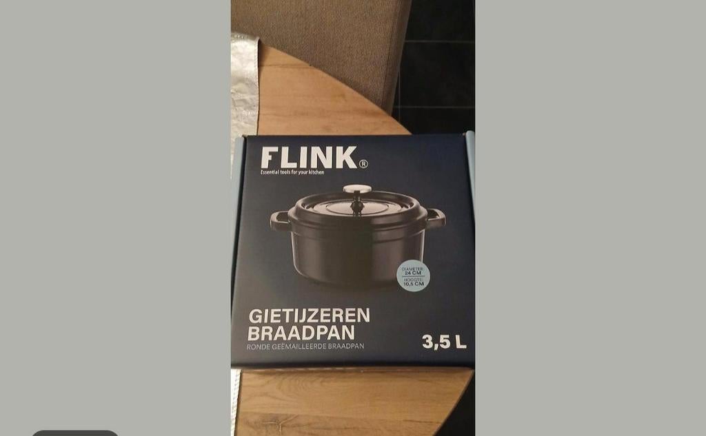 Flink gietijzeren braadpan 3,5 liter, Huis en Inrichting, Keuken | Potten en Pannen, Ophalen