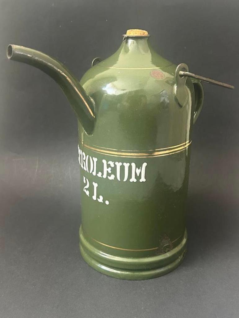 Groen Emaille 2 Liter Petroleumkan, BK, Ophalen of Verzenden
