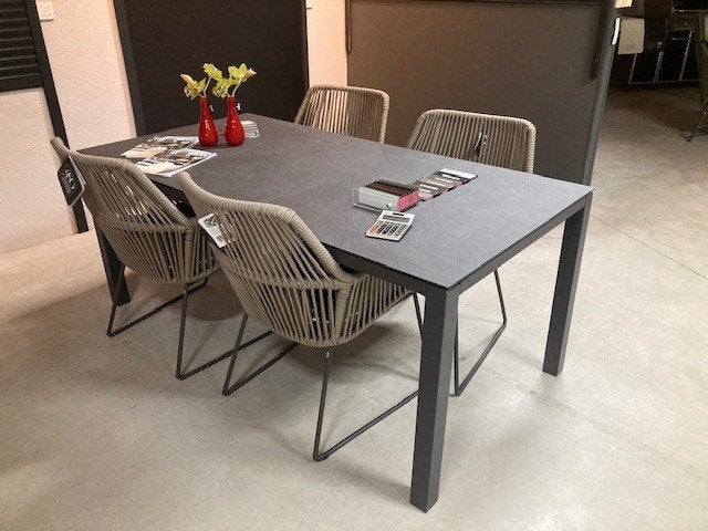 complete diningset, Ophalen, 4 zitplaatsen, Aluminium, Zo goed als nieuw
